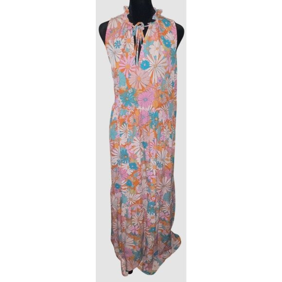 BB Dakota California Soul Floral Tiered Maxi Dress Revolve Size Large M - Picture 2 of 8